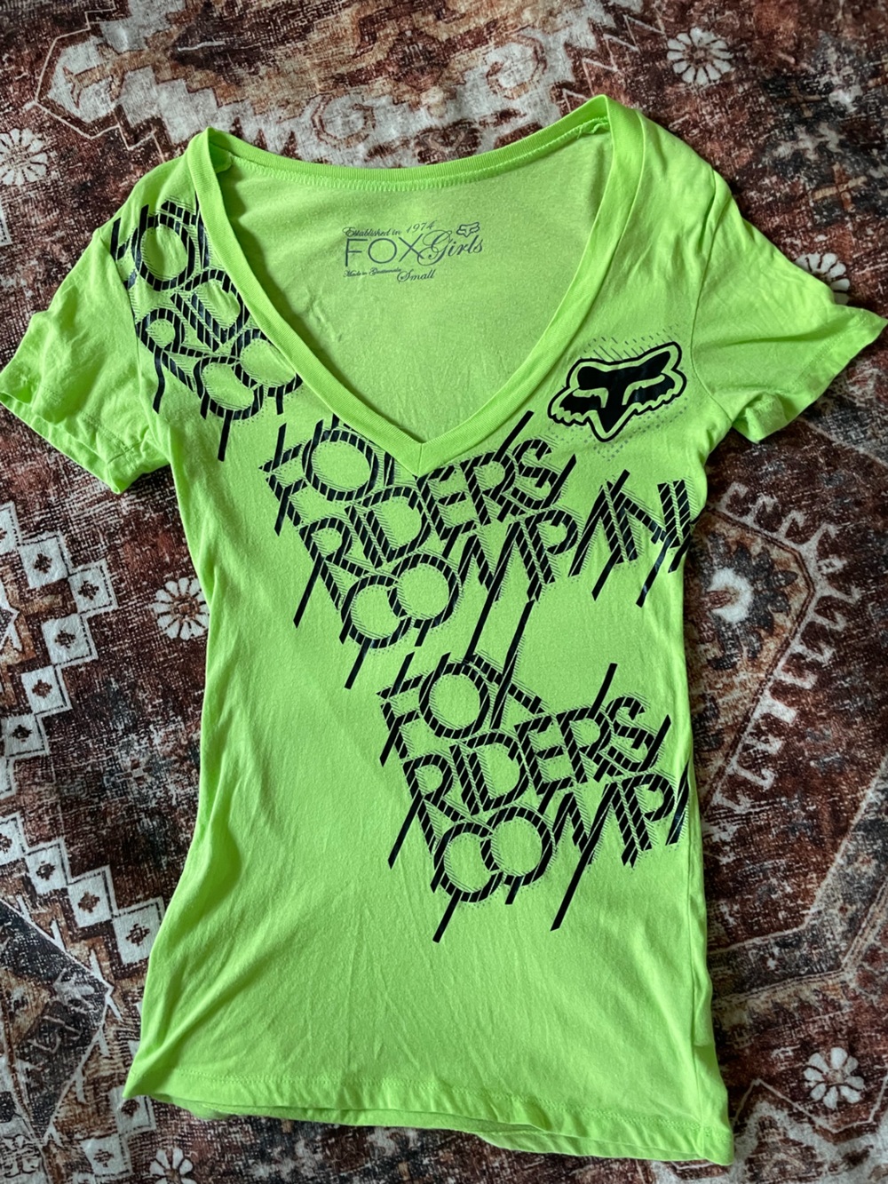 Fox Neon Lime Short Sleeve Graphic Scoop Neck Tee